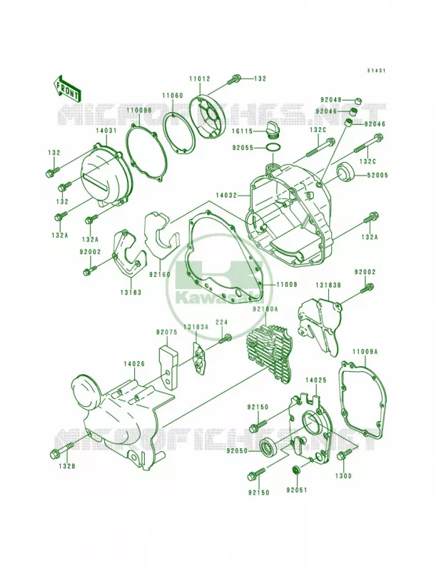 Engine Cover Kawasaki MOTOS 750 1992 Zephyr 750  ZR750-C2