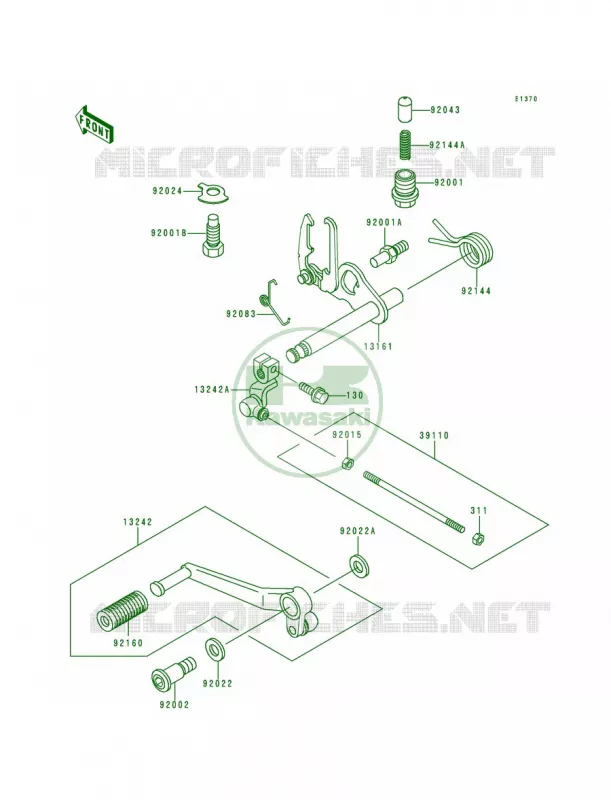 Gear Change Mechanism Kawasaki MOTOS 750 1992 Zephyr 750  ZR750-C2