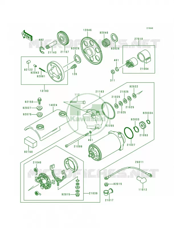 Starter Motor Kawasaki MOTOS 750 1992 Zephyr 750  ZR750-C2