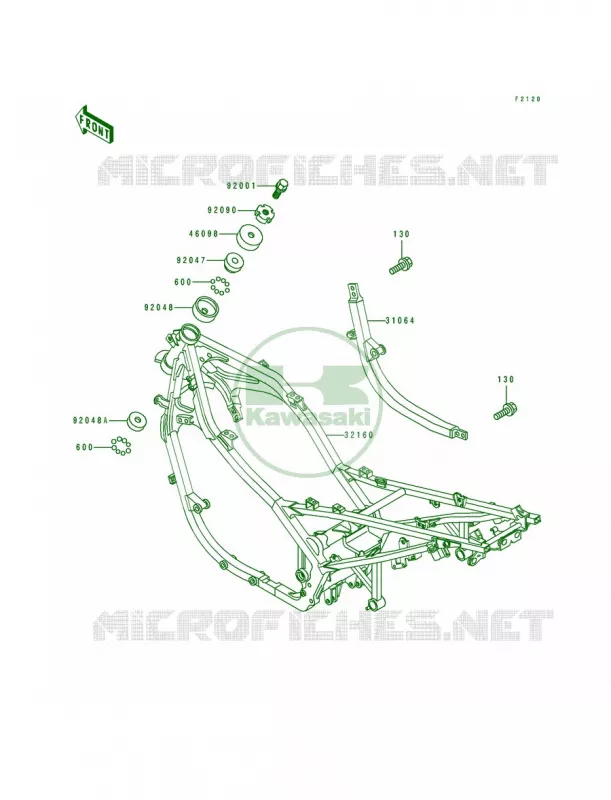 Frame Kawasaki MOTOS 500 1991 EX500  EX500-A5