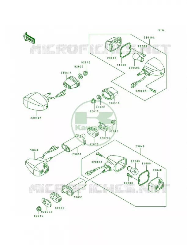 Turn Signals Kawasaki MOTOS 500 1991 EX500  EX500-A5