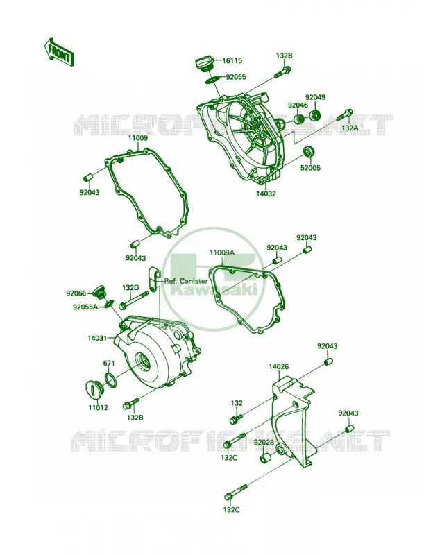 Engine Covers Kawasaki MOTOS 250 1990 Ninja 250R  EX250-F4