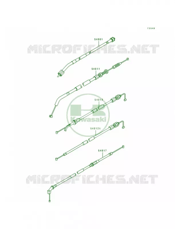 Cables Kawasaki MOTOS 500 1990 EX500  EX500-A4