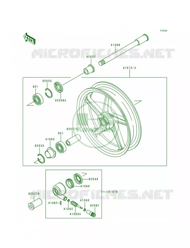 Front Hub Kawasaki MOTOS 550 1990 Zephyr  ZR550-B1