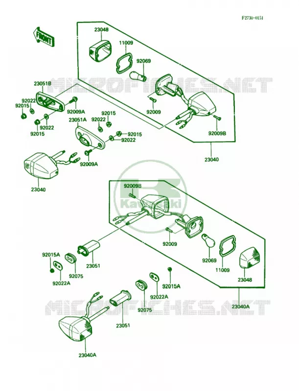 Turn Signals Kawasaki MOTOS 250 1989 Ninja 250R  EX250-F3