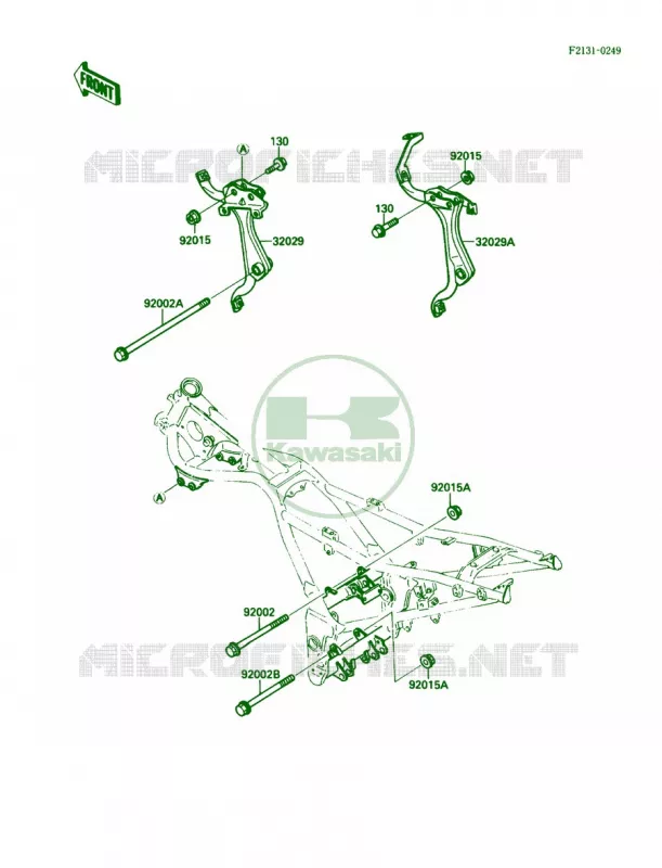 Frame Fittings Kawasaki MOTOS 250 1988 Ninja 250R  EX250-F2