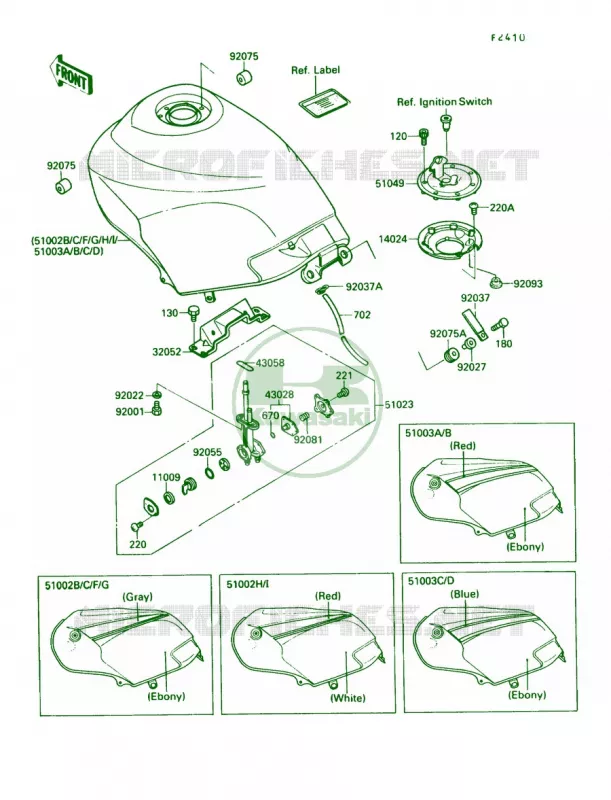 Fuel Tank Kawasaki MOTOS 250 1988 Ninja 250R  EX250-F2