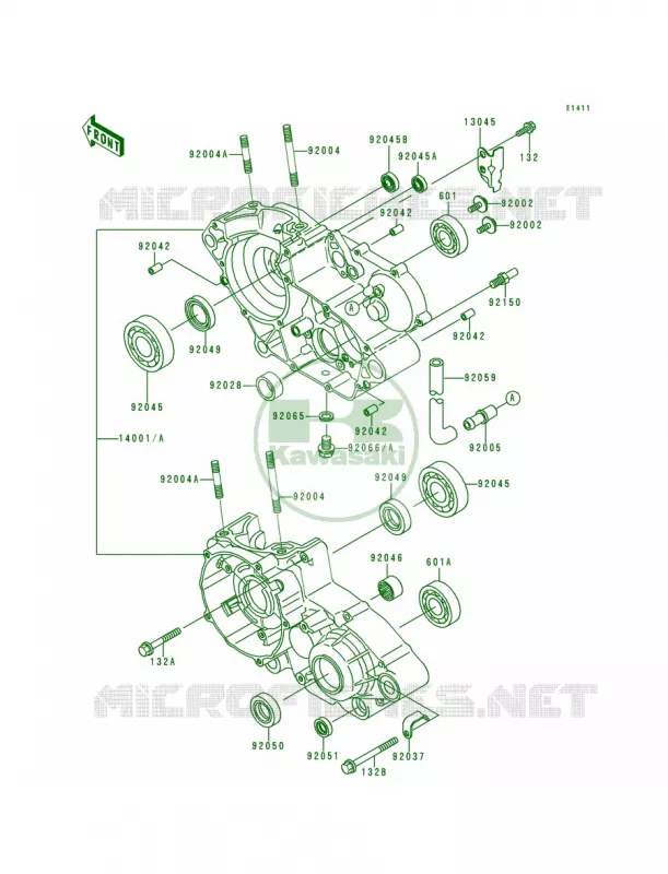 Crankcase Kawasaki MOTOS 200 1995 KDX200  KDX200-H1