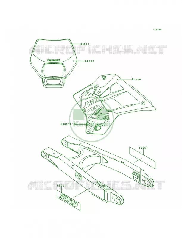 DecalsKDX200-H3 Kawasaki MOTOS 200 1995 KDX200  KDX200-H1