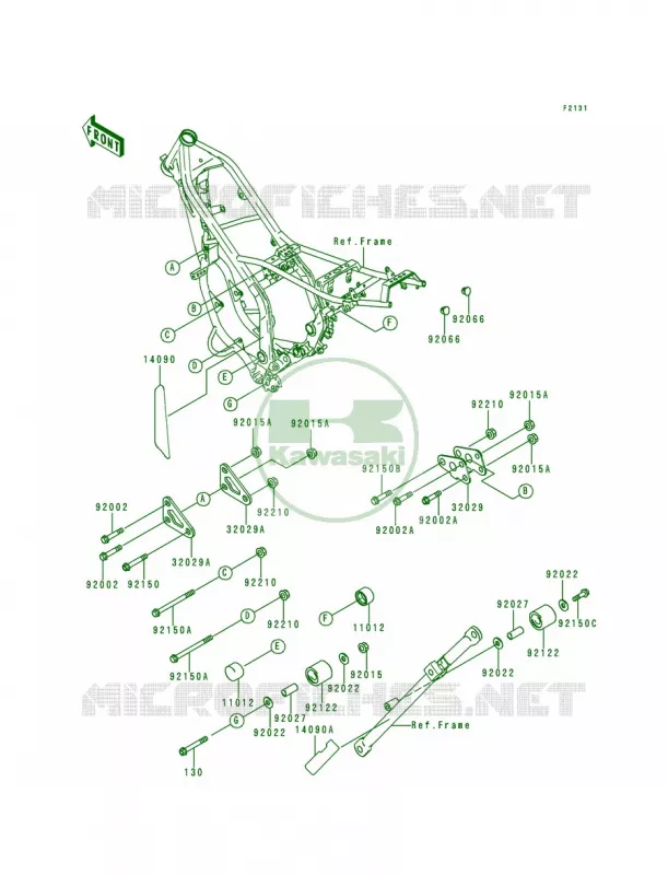 Frame Fittings Kawasaki MOTOS 200 1995 KDX200  KDX200-H1