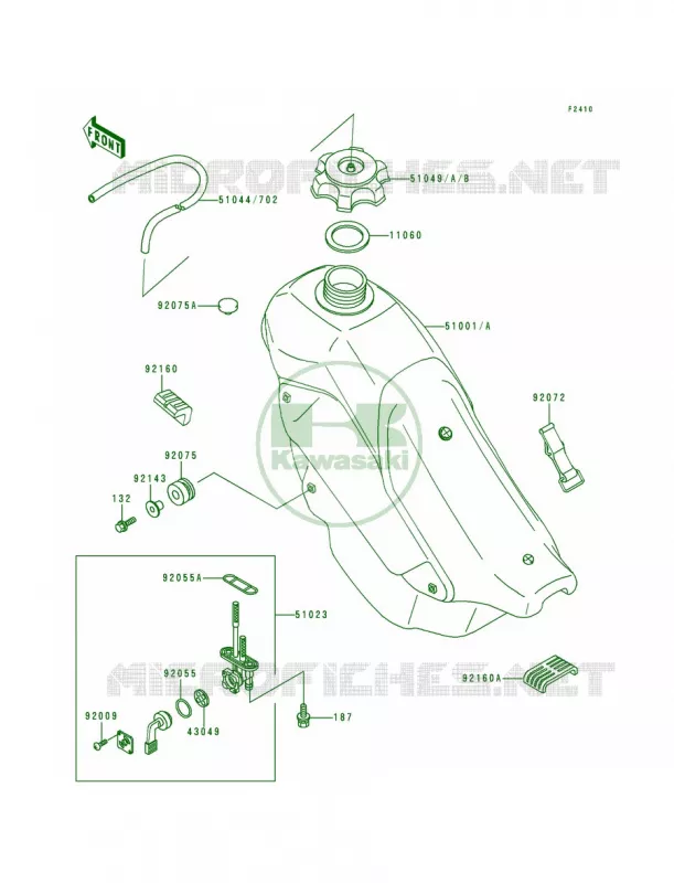 Fuel Tank Kawasaki MOTOS 200 1995 KDX200  KDX200-H1