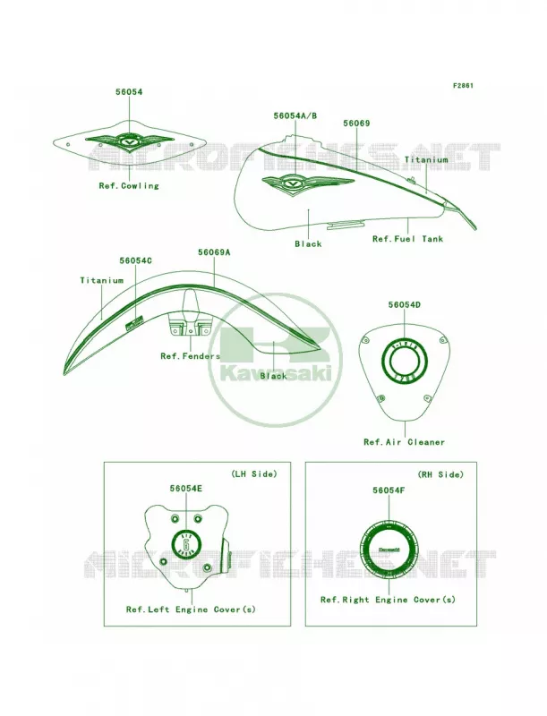 DecalsBlackTitaniumDEF Kawasaki MOTOS 1700 2014 Vulcan 1700 Nomad ABS  VN1700DEF