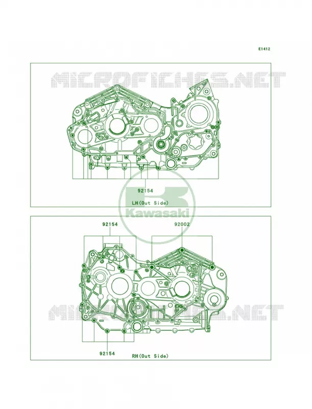Crankcase Bolt Pattern Kawasaki MOTOS 1700 2013 Vulcan 1700 Vaquero   VN1700JDF