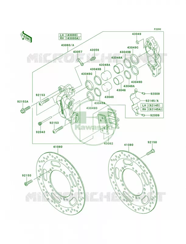 Front Brake Kawasaki MOTOS 1700 2013 Vulcan 1700 Vaquero  VN1700JDFA