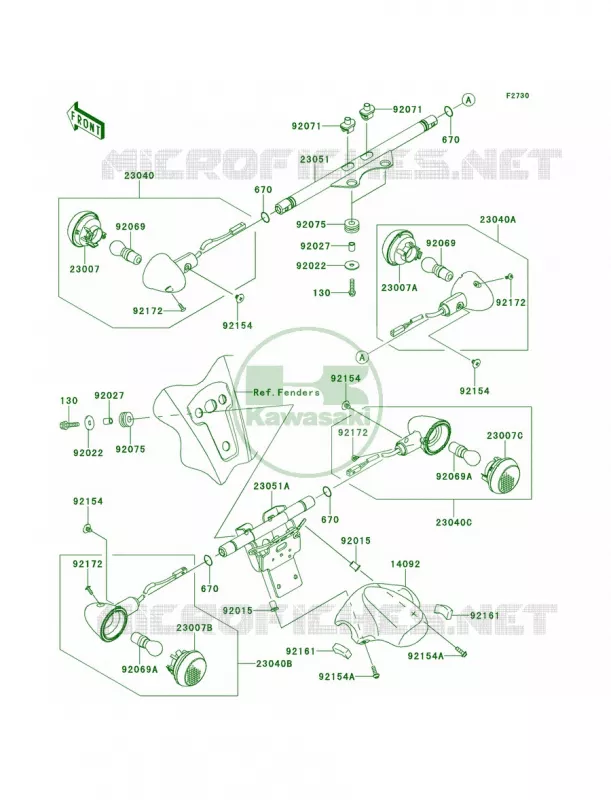 Turn Signals Kawasaki MOTOS 1700 2013 Vulcan 1700 Vaquero  VN1700JDFA